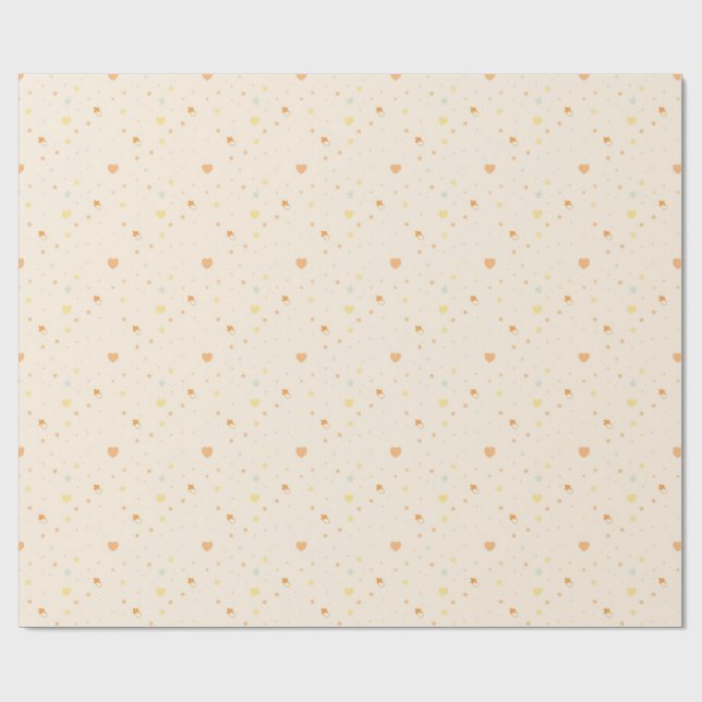 Papel de Presente com Padrão Caprichoso em Pastel  (Aberto)
