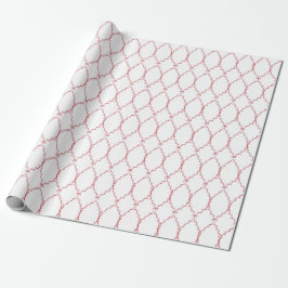 Papel de Presente com Padrão Geométrico Vermelho D