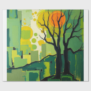 Papel de Presente com paisagem verde