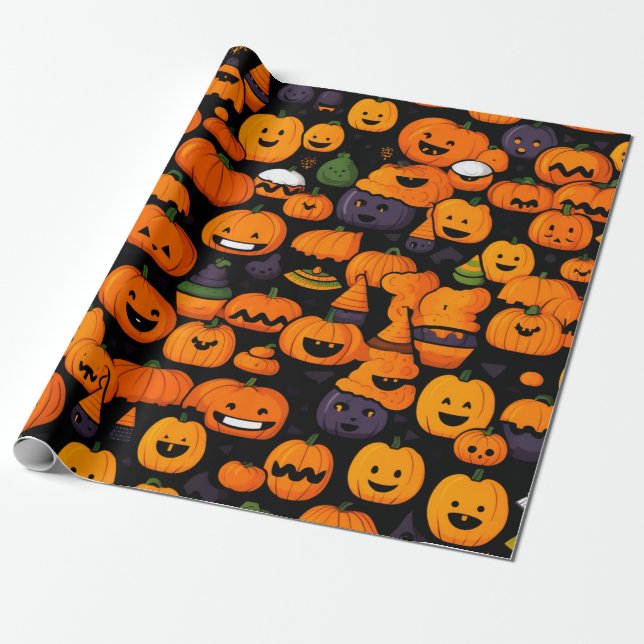 Papel De Presente Com Tema de Halloween (Desenrolado)