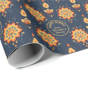 Papel De Presente Com Texto, Diwali Wrappaper - Floral Mandala