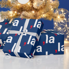 Papel De Presente Coma La kamala pronúncia engraçada azul vermelho