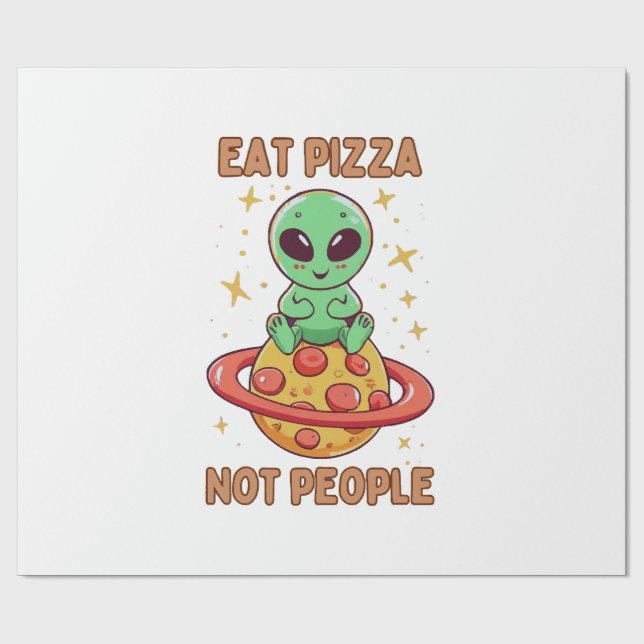 Papel De Presente Coma pizza não pessoas (Aberto)