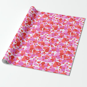 Papel De Presente Combinação de Corações de Confetti