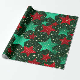 Papel De Presente Combinação divertida de estrelas de Natal