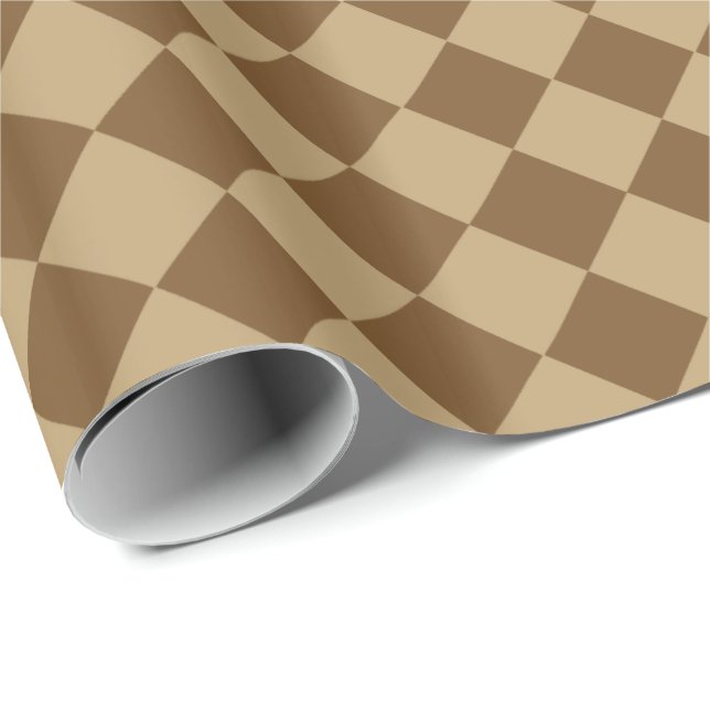 Papel De Presente Combinação Marrom Padrão Diamante por STaylor (Ponta do rolo)