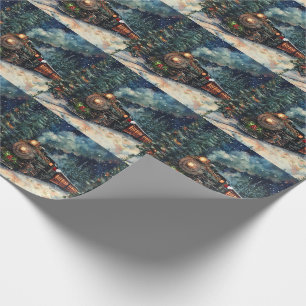 Papel De Presente Comboio do Caminho de Ferro de Natal com Papais no