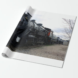 Papel De Presente Comboio Vintage Railroad Steam