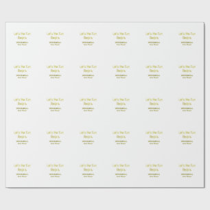 Papel De Presente começa a diversão 20º aniversário amarelo azul edi