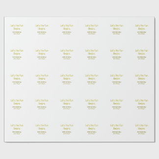 Papel De Presente começa a diversão 20º aniversário amarelo azul edi
