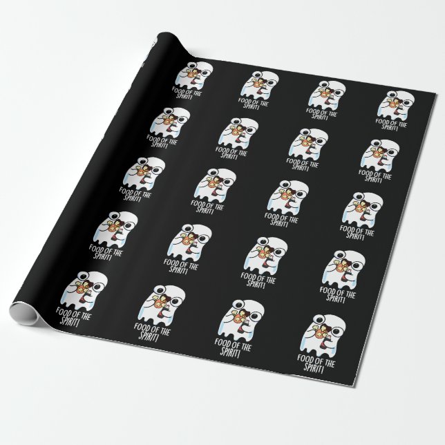Papel De Presente Comida Do Espírito Piada De Fantasma Divertida Fun (Desenrolado)