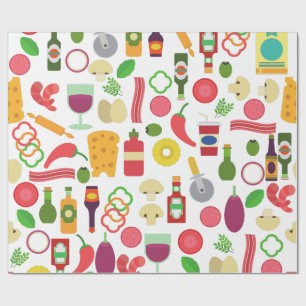 Papel De Presente comida italiana pizzeria ingredientes para pizza