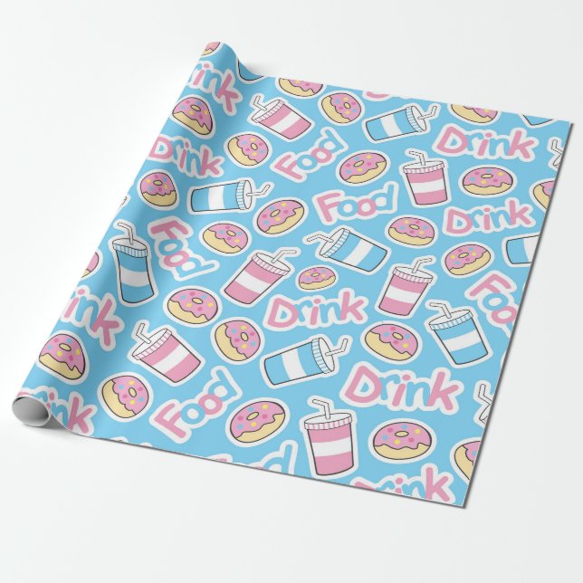 Papel De Presente Comida lixo (Desenrolado)