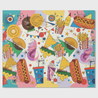 Papel De Presente Comida Rápida Americana