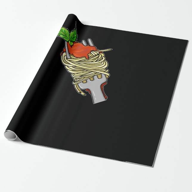 Papel De Presente Comidas de espaguete (Desenrolado)