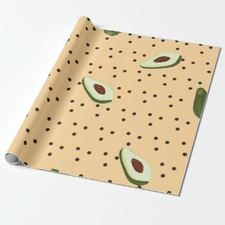Papel De Presente Comidas saudáveis. Padrão abacado sem costura, aba