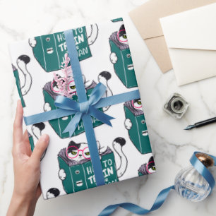 Papel De Presente Como Treinar Seu Gato Engraçado Humano com Óculos