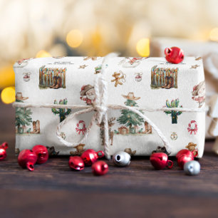 Papel De Presente Como vai Natal Diversão Western Personalizado