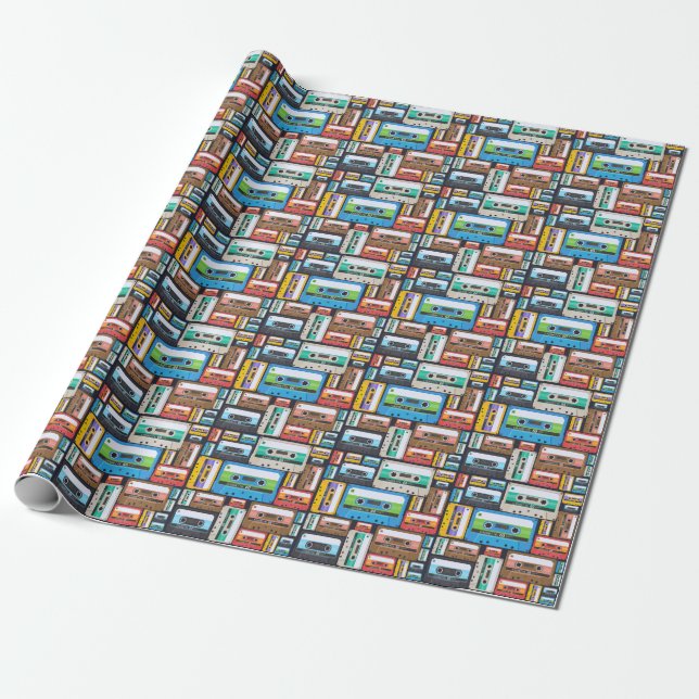 Papel De Presente Composição de Abstrato de cassetes compactos (Desenrolado)