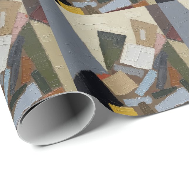 Papel De Presente Composição de Obra de Arte Abstrata (Ponta do rolo)