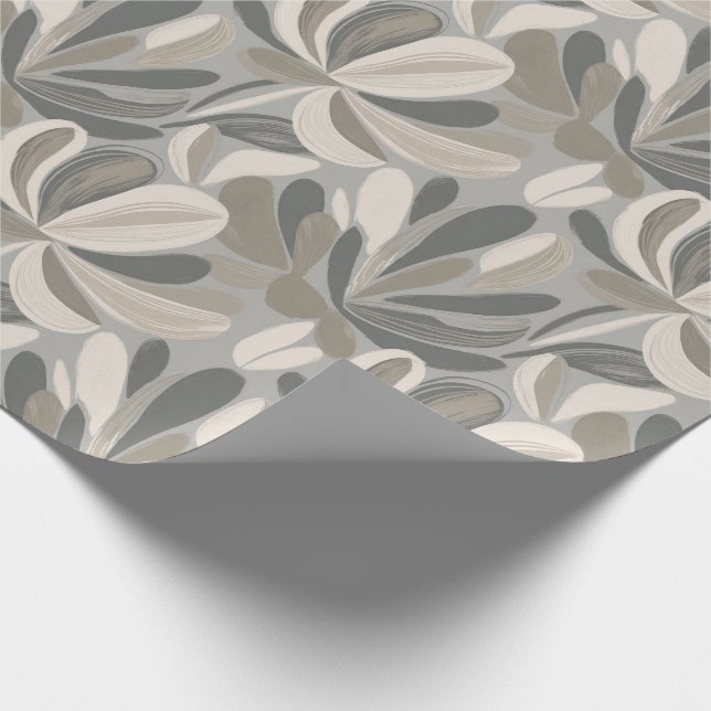 Papel De Presente Composição Floral em Gouache Abstrata (Ponta)