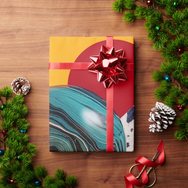 Papel De Presente Composição geométrica colorida abstrata (Presente de Natal)