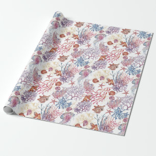 Papel De Presente Composição Subaquática em Aquarela Série Design 3