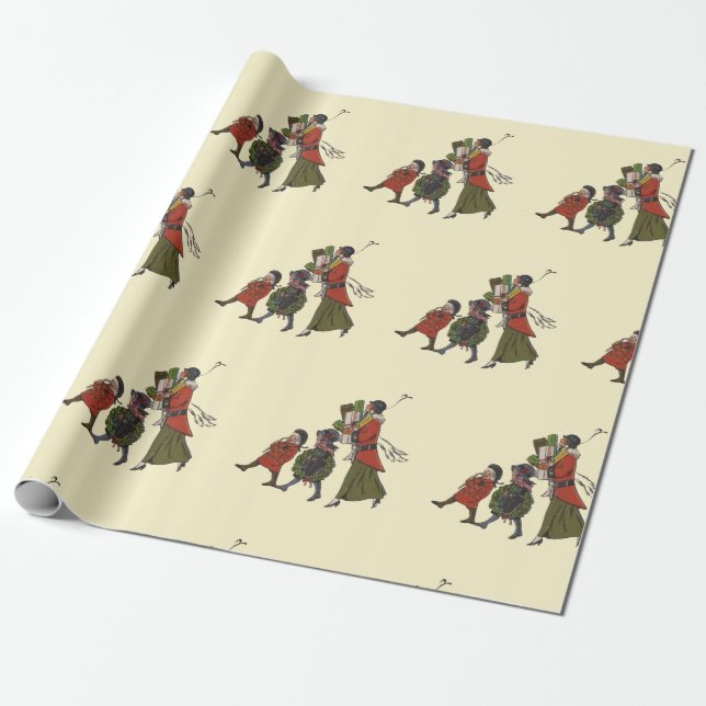 Papel De Presente Compras de Natal ao Estilo Antigo: Diversão para a (Desenrolado)