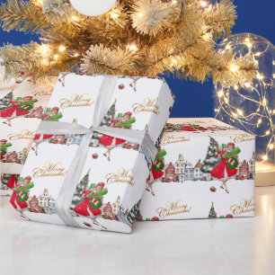 Papel De Presente Compras de Natal da Senhora Vintage de 1950