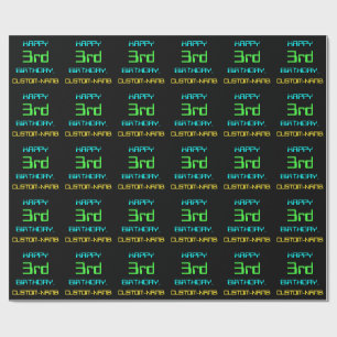 Papel De Presente Computação digital divertida - aniversário de 3 an