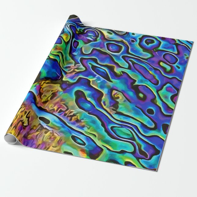 Papel De Presente Concha de Abalone Iridescente Marcante   (Desenrolado)