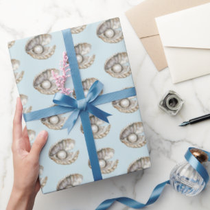 Papel De Presente Concha de Pérolas Aniversário