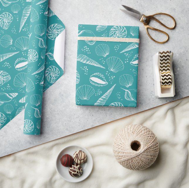 Papel De Presente Concha náutica verde (Artesanato)