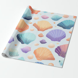 Papel De Presente Conchas Coloridas