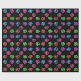 Papel De Presente Conchas Coloridas Padrão