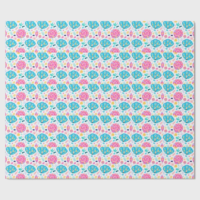 Papel De Presente Conchas Marinhas (Aberto)