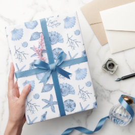 Papel De Presente Conchas marinhas