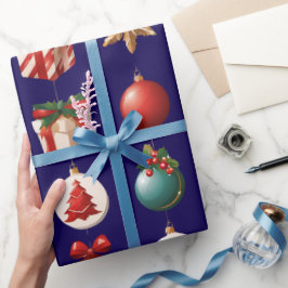 Papel De Presente Condecorações de Natal modernas