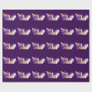 Papel De Presente Cone de Sorvete de Cavalgar Arco-íris de Unicórnio