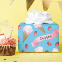 Cone de Sorvete de Morango Personalizado