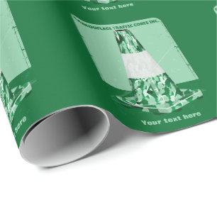 Papel De Presente Cone de trânsito engraçado com cone de Camouflard
