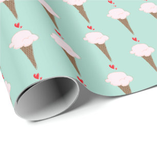 Papel De Presente Cone Sorvete Bonito
