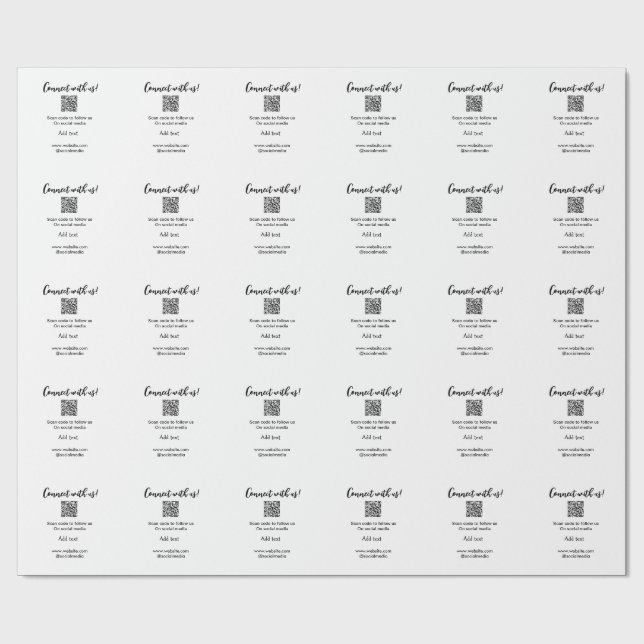 Papel De Presente Conecte-se conosco ler código QR adicionar site e- (Aberto)