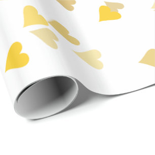 Papel de Presente Confete Corações Dourados