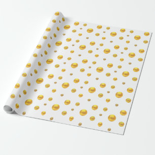 Papel De Presente Confete Dourado Elegante em Branco
