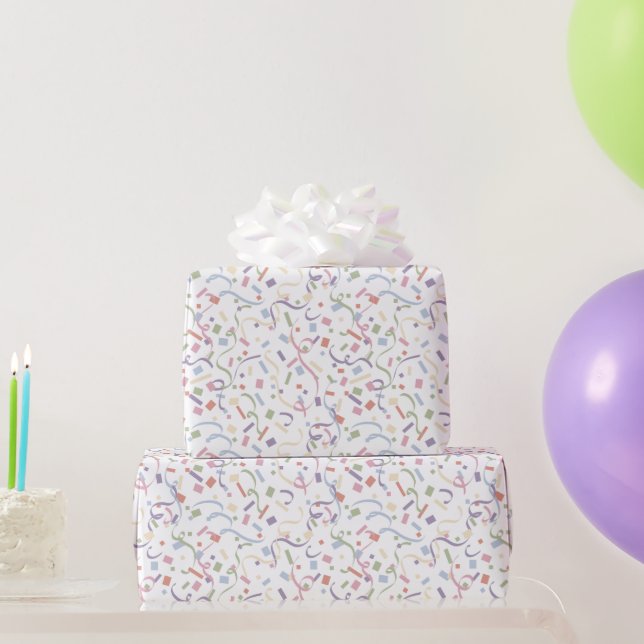 Papel De Presente Confetti Contemporâneo (Surpresa) (Presentes para festas)