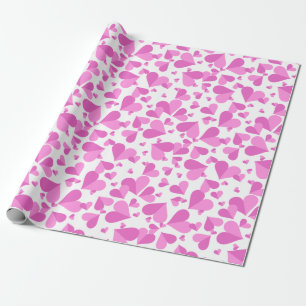 Papel De Presente Confetti Hearts Pink