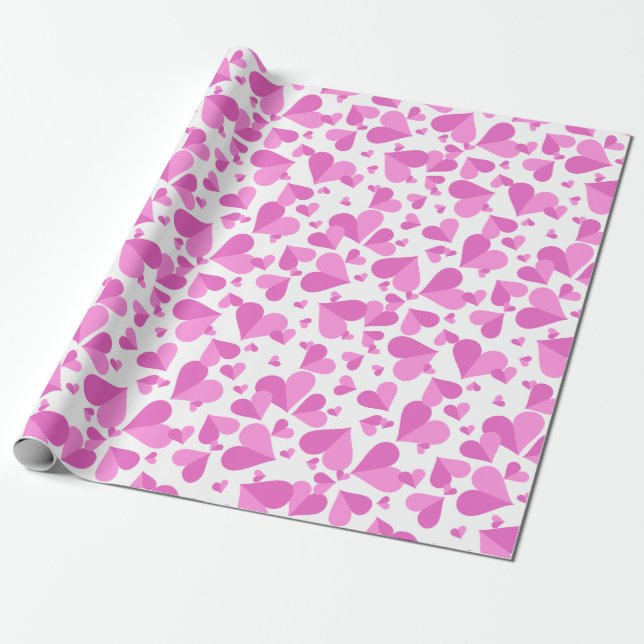 Papel De Presente Confetti Hearts Pink (Desenrolado)