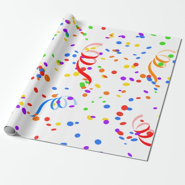 Papel De Presente Confetti multicolorido (Desenrolado)
