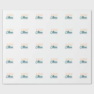 Papel De Presente Congrats graduation monogram orange blue 20XX year